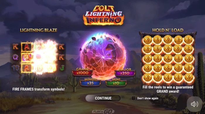 Colt Lightning Inferno huvudskärm